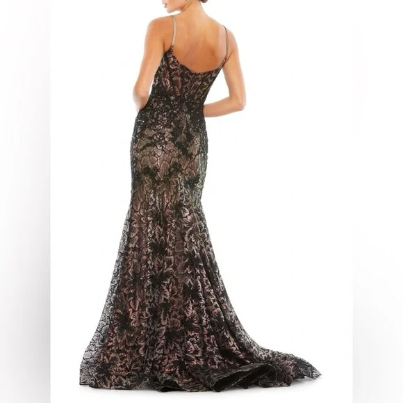 NWT Mac Duggal Black Lace Evening Gown - Picture 2 of 6